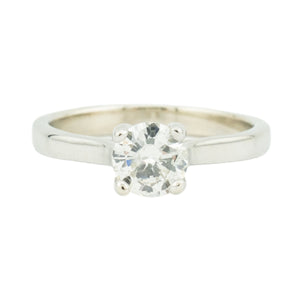 0.85ctw Round Diamond I/I1 Solitaire Engagement Ring in 14K White Gold