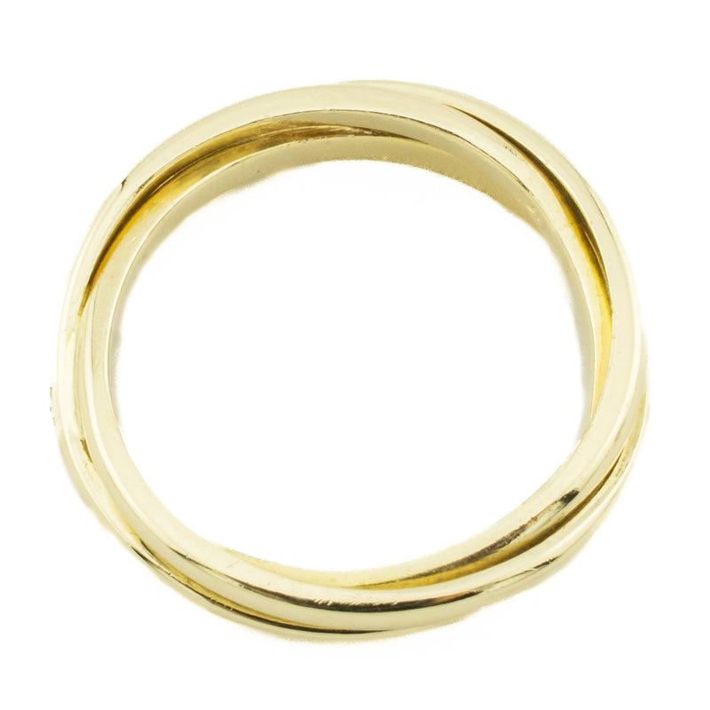 Three Band Interlocking Ring in 14K Yellow Gold - Size 5.5