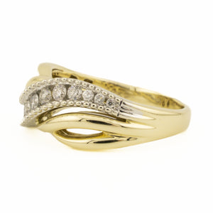 0.50ctw Round Diamond Lady's Fashion Band Ring in 14K Two Tone Gold - Size 8