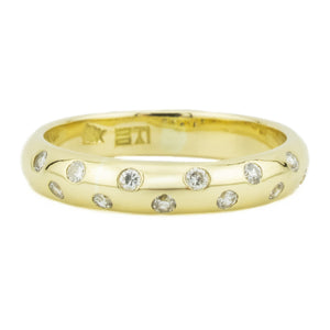 0.18ctw Round Brilliant Diamond Accented Wedding Band Ring in 18K Yellow Gold - Size 6