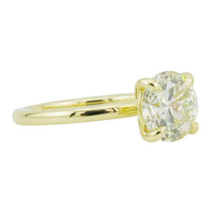 2.31ctw European J/I1 Diamond Solitaire Engagement Ring in 14K Yellow Gold - Size 6.75
