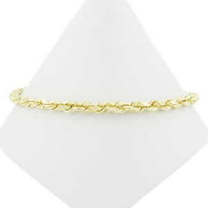 4.5mm Wide Rope Link Chain 9.25" Bracelet in 10K Yellow Gold - 5.6 grams