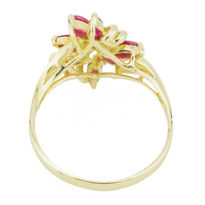 0.4ctw Ruby & Diamond Accented Ring in 14KYG- Size 8.25