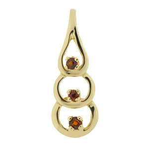 0.10ctw Garnet Accented Pendant with 23.5" Chain in 14K Yellow Gold