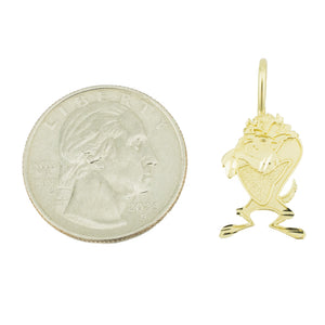 Tasmanian Devil Charm Pendant in 14K Yellow Gold - 1 Grams
