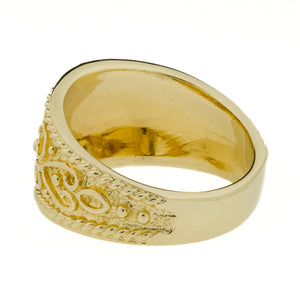 Filigree Gold Band in 14K Yellow Gold - Size 8.25