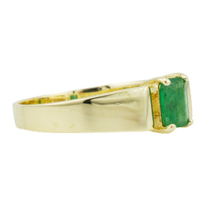 0.45ctw Emerald Solitaire Gemstone Ring in 14K Yellow Gold - Size 8