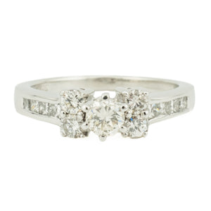 0.33ct Round Brilliant Diamond & Diamond Accented Engagement Ring in 14K White Gold - 7.25