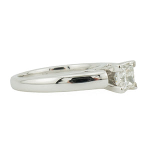 0.71ctw Princess Cut Diamond H/SI2 Solitaire Engagement Ring in 14K White Gold - Size 5