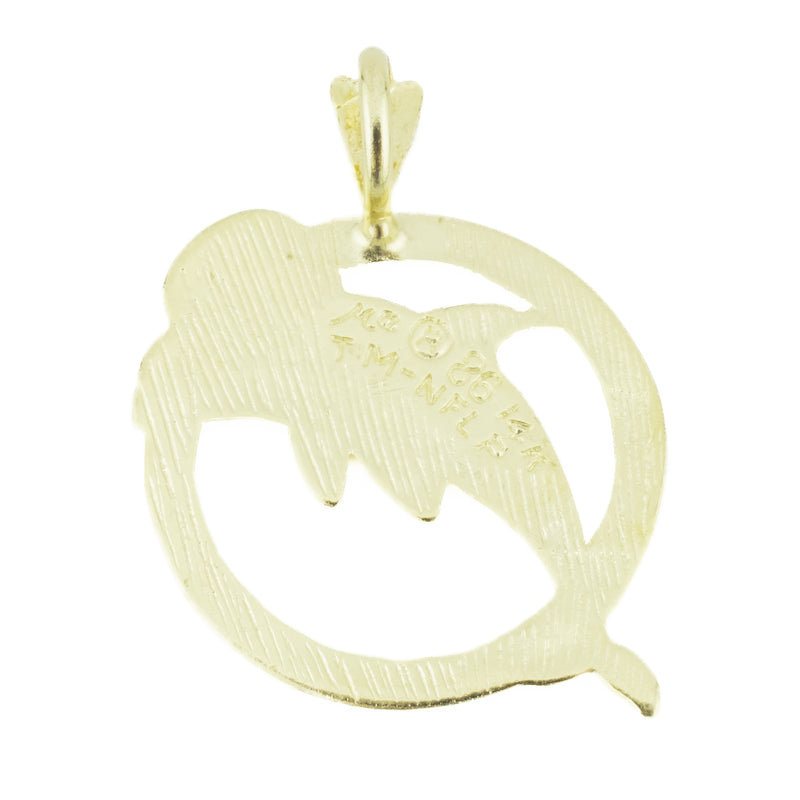 Miami Dolphins Pendant Charm in 14K Yellow Gold - 1.9 grams