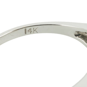 Sapphire and Diamond Accented Ring in 14K White Gold - Size 6
