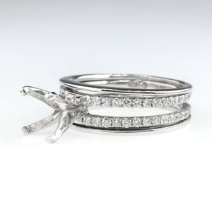 Demarco 1.20ctw Diamond Accented Semi Mount Engagement Ring in 18K White Gold