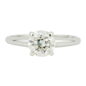 0.95ctw European Cut G/VS2 Diamond Solitaire Engagement Ring in 14K White Gold