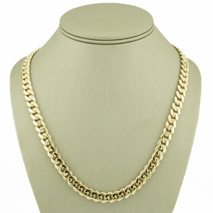 8.5mm Wide Solid Cuban Link 20" Chain in 14K Yellow Gold - 92.7 grams