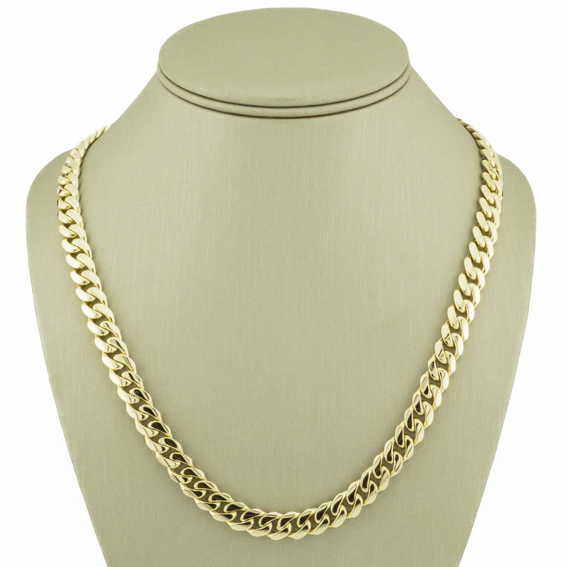 8.5mm Wide Solid Cuban Link 20" Chain in 14K Yellow Gold - 92.7 grams