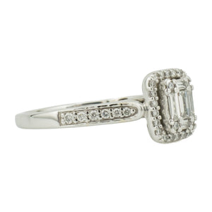 0.65ctw Diamond Cluster Engagement Ring in 14K White Gold -Size 8