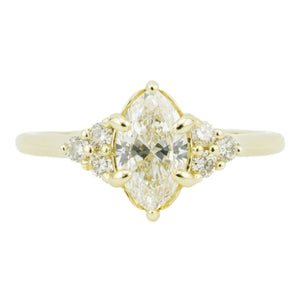 GIA 1.01ctw Marquise Diamond & Accented Engagement Ring in 14K Yellow Gold - Size 8.5