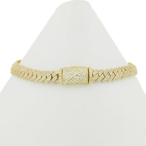 6.00ctw Diamond Accented 7.5" Curb Bracelet in 10K Yellow Gold - 16.3 Grams