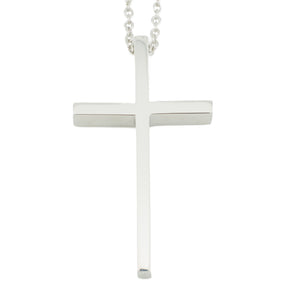 Gold Cross Pendant on 19" Cable Chain Necklace in 18K White Gold - 8.5 Grans