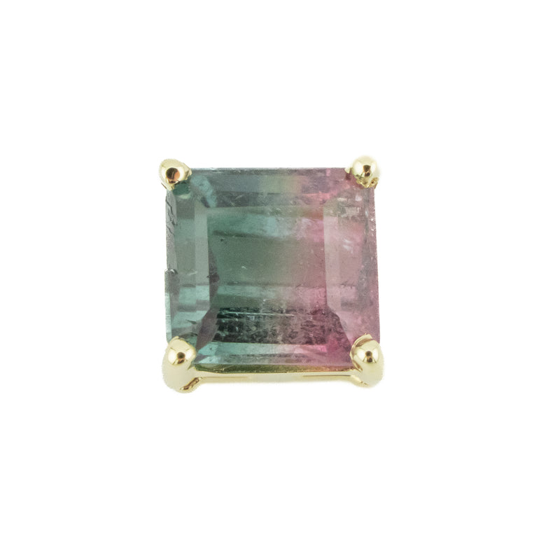 3.00ctw Watermelon Tourmaline Solitaire Gemstone Pendant in 14K Yellow Gold
