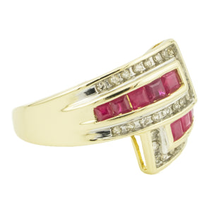 0.57ctw Natural Ruby & 0.16ctw Diamond Accents Ring in 14K Yellow Gold - Size 7.25