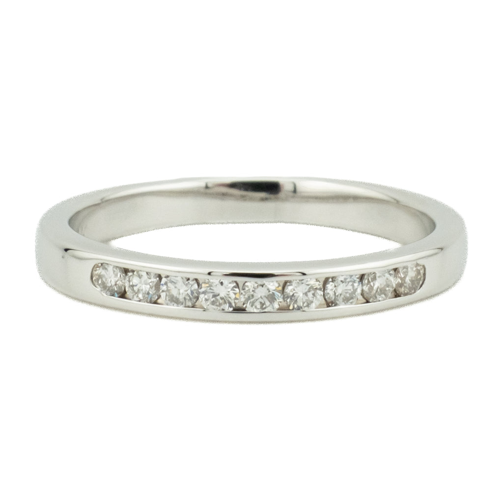 0.25ctw Diamond Accented Wedding Band Ring in 14K White Gold - Size 5