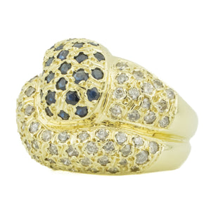 Sapphire & Diamond Accented Gemstone Ring in 14K Yellow Gold - 6.75
