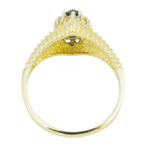 0.57ctw Marquise Sapphire & Diamond Accented Gemstone Ring in 14K Yellow Gold - 7.25