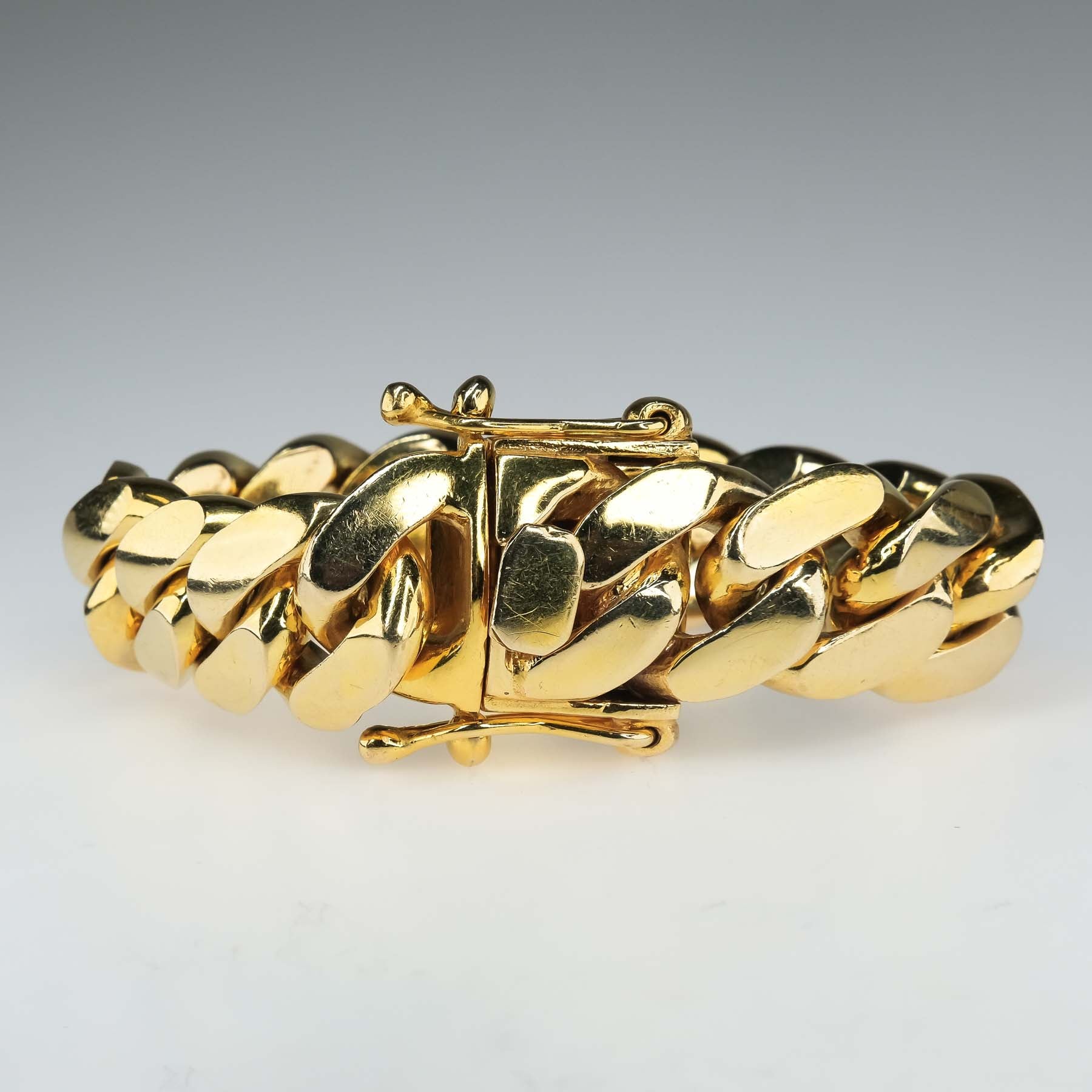 Rubans Voguish Gold Tonedstainless Steel Cuban Link Bracelet