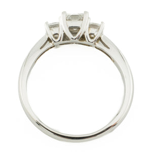 0.96ctwThree Stone Princess Cut Leo Diamond Engagement Ring in 14K White Gold - Size 8.5