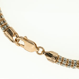 4.6mm Rose Gold Fashion Bracelet 8.5" in 10K Two Tone Gold