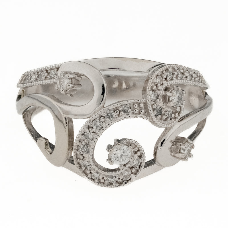 0.22ctw Diamond Fashion Ring in 14K White Gold - Size 9