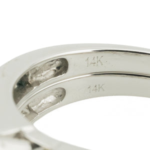 0.50ctw Princess Cut Diamond w/ Diamond Accented Wedding Set in 14K White Gold - Size 8