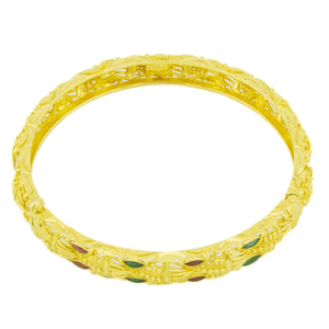 8mm Wide Fashion Gold 7" Bangle Bracelet in 22K Yellow Gold - 22.2 grams