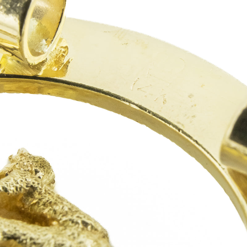 0.50ctw Diamond Accented Horse Pendant in 14K Yellow Gold - 16.2 Grams