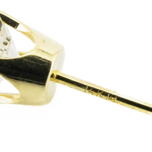 0.90ctw Round Diamond Solitaire Stud Earrings in 14K Yellow Gold