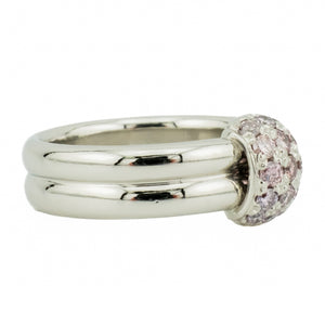 1.05ctw Pink Diamond Accented Fashion Ring in Platinum .900 -Size 7