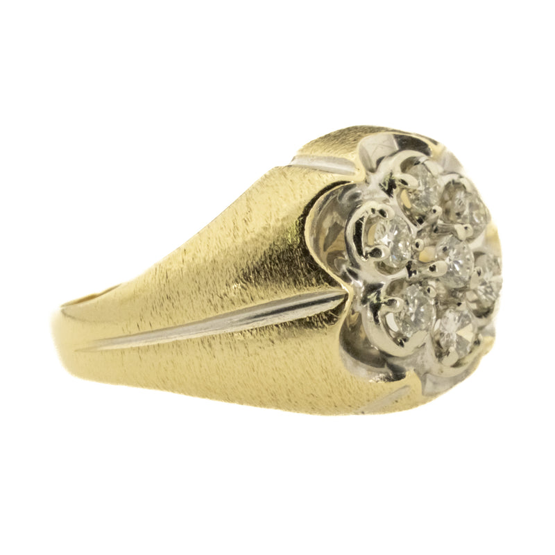 0.28ctw Diamond Cluster Lady's Ring in Two Tone 14K Gold - Size 5