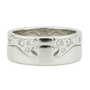 Georg Jensen "Fusion" 0.20ctw Round Diamond Accented Ring in 18K White Gold - Size 6.25