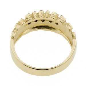 0.25ctw Diamond Accented Men's Nugget Ring in 14K Yellow Gold - Size 8.5