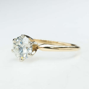 1.03ct Round SI1/J Diamond Solitaire Engagement Ring in 14K Yellow Gold