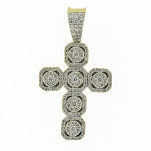2.50ctw Diamond Accented Religious Cross Pendant in 14K White Gold