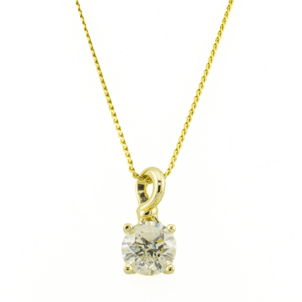 1.00ctw Round Diamond Solitaire Pendant in 14K Yellow Gold - Chain Not Included