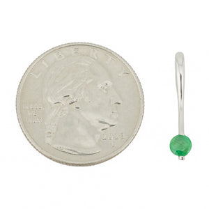 0.25ctw Round Solitaire Emerald Pendant on 18" Box Chain in 14K White Gold