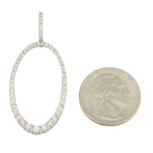 IGI 1.50ctw Diamond Accented Oval Pendant in 14K White Gold - Chain Not Included