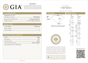 GIA 0.86ctw Marquise Diamond & Accented Engagement Ring in 14K Yellow Gold - Size 7