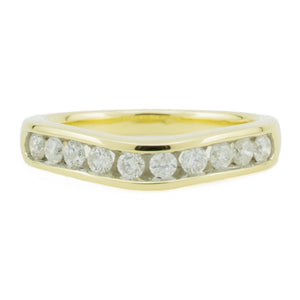 0.33ctw Round Diamond Contour Band Ring in 14K Yellow Gold - Size 6.75