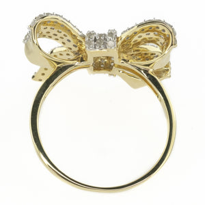 1.33ctw Multi Diamond Bow Ring in 10K Yellow Gold - Size 9.25