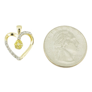 0.25ctw Diamond Accented Heart Pendant in 14K Yellow Gold - Chain Not Included