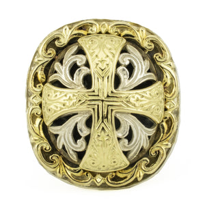 Konstantino Classics Daphne Cross Ring in 18K Yellow Gold and Sterling Silver - Size 6